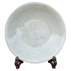 Antique Chinese Ming Dynasty Longquan Celadon Charger, Pre-1644