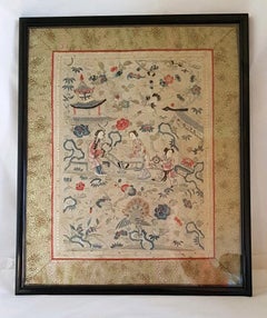 Late 19th Century Chinese Export Cantonese Silk Embroidery