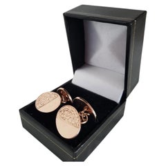 G H Johnstone & Co, boutons de manchette en or rose 9 carats, Birmingham, 1921
