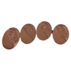 G H Johnstone & Co, boutons de manchette en or rose 9 carats, Birmingham, 1921