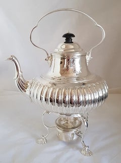 Sterling Silver Spirit Kettle and Stand, London 1975
