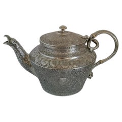 Antique 19th Century Islamic Silver Teapot and Sucrier