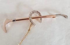 Antique Edwardian 15ct Rose Gold & Platinum Horseshoe Brooch ca. 1905
