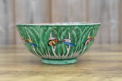 Antique Chinese Late Qing Bok Choi Cabbage Porcelain Bowl, 19th Century