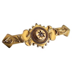 R. Nevill 15ct Gold & Old Cut Diamond Brooch, Chester 1903