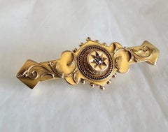 R. Nevill 15ct Gold & Old Cut Diamond Brooch, Chester 1903