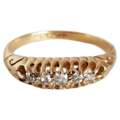 Antique Victorian 18ct Gold Old Cut Diamond Ring, Birmingham 1894