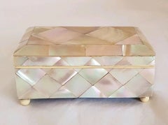 Antique Victorian Green Snail Shell Veneered Jewellery Box