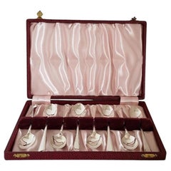 Vintage English Sterling Silver Tea Spoons by C W Fletcher 1945