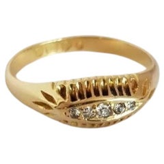 Antique Edwardian 18ct Gold Five Stone Diamond Ring, Chester 1903