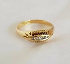 Antique Edwardian 18ct Gold Five Stone Diamond Ring, Chester 1903
