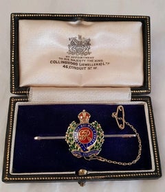 Antique 15ct Gold & Platinum Royal Engineers Cap Badge