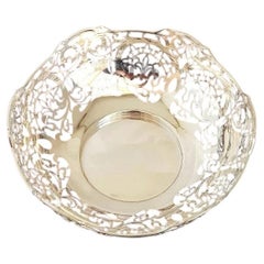 Antique Hawksworth, Eyre & Co Sterling Silver Art Deco Fruit Bowl Sheffield 1926