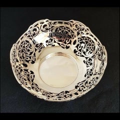 Antique Hawksworth, Eyre & Co Sterling Silver Art Deco Fruit Bowl Sheffield 1926