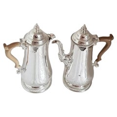 Vintage Sterling Silver Coffee Pot & Hot Water Jug, London 1967