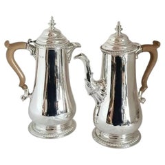 Vintage Sterling Silver Coffee Pot & Hot Water Jug, London 1967