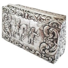 Antique Dutch Silver Repoussé Trinket or Jewellery Box Late 19th Century
