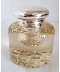 Antique Edwardian Sterling Silver Inkwell Standish, Sheffield 1902