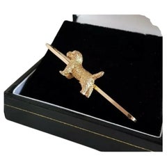 Broche antique en forme de Scottish Terrier en or de l'époque de George V, vers 1910