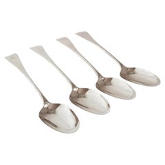 Antique Victorian Sterling Silver Old English Pattern Spoons, London 1859