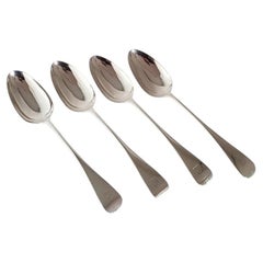 Antique Victorian Sterling Silver Old English Pattern Spoons, London 1859