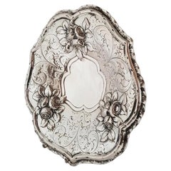 Antique Continental .800 Silver Repoussé Cake Stand