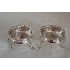 Antique John Evans II Sterling Silver Salt Cellars, London 1849–1850