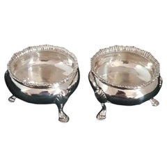 Antique John Evans II Sterling Silver Salt Cellars, London 1849–1850