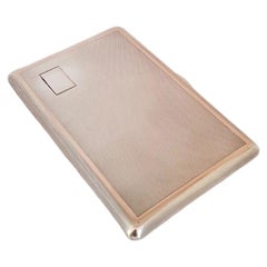 George VI Sterling Silver Engine Turned Cigarette Case by W H Manton 1945