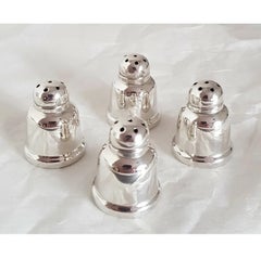 Set di quattro pepiere d'epoca in argento in stile Art Déco americano, realizzato da L Brothers