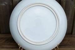 Large Antique Chinese Blue & White Courtyard Scene Porcelain Charger 19th C