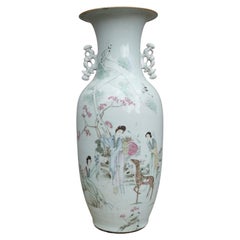 Large Antique Chinese Late Qing Famille Rose Porcelain Vase, circa 1900