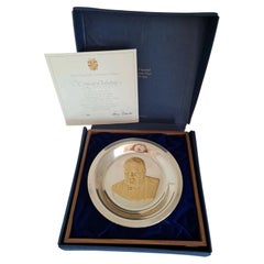 John Pinches Sterling Silver Winston Churchill Centenary Dish, 1974