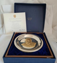 John Pinches Sterling Silver Winston Churchill Centenary Dish, 1974
