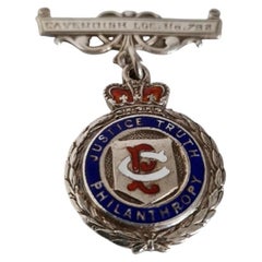 Chester Sterling Silver & Enamel Masonic Presentation Medallion, 1934