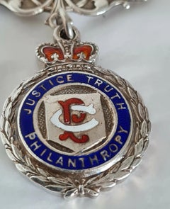Chester Sterling Silver & Enamel Masonic Presentation Medallion, 1934