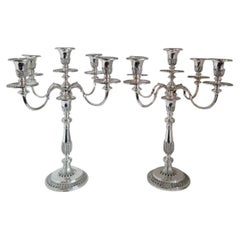 Camalot Silverware Pair of Sterling Silver Georgian Candelabra, 1997
