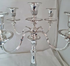 Camalot Silverware Pair of Sterling Silver Georgian Candelabra, 1997