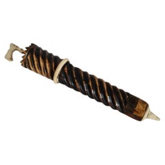 Napoleonic Prisoner of War Carved Bone & Horn Bodkin Needle Holder, c. 1800