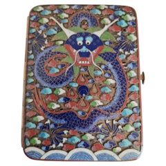 Antique Chinese Cloisonné Dragon Cigarette Case, 19th Century