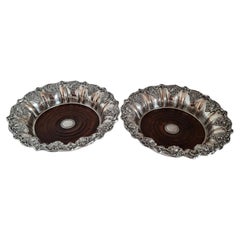 Antique Pair of George IV Old Sheffield Plate Wine Bottle Coasters, circa 1830