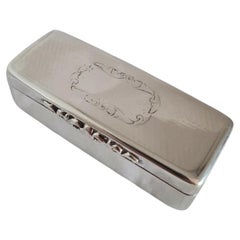Antique Robert Thornton Victorian Sterling Silver Snuff Box, Birmingham 1867