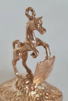 Gold Unicorn Seal Charm with Carnelian, London 1972