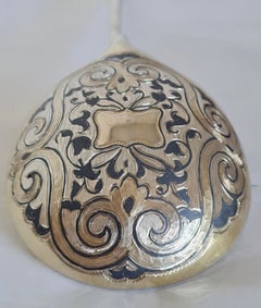 Antique Russian Silver-Gilt Niello Spoon, Moscow 1865