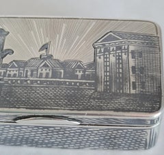 Antique Russian Silver-Gilt Niello Snuff Box, Moscow 1871