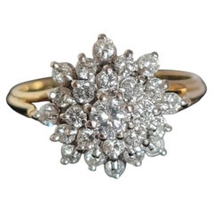 18ct Gold 1 Carat Diamond Cluster Ring, Birmingham