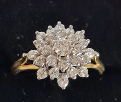 18ct Gold 1 Carat Diamond Cluster Ring, Birmingham