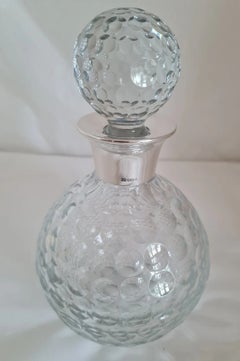 Camelot Silverware Cut Glass Golf Ball Spirit Decanter, Sheffield 1991