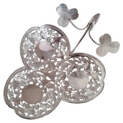 Antique Wang Hing & Co. Chinese Export Silver Trefoil Dish, circa 1890