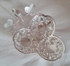 Antique Wang Hing & Co. Chinese Export Silver Trefoil Dish, circa 1890